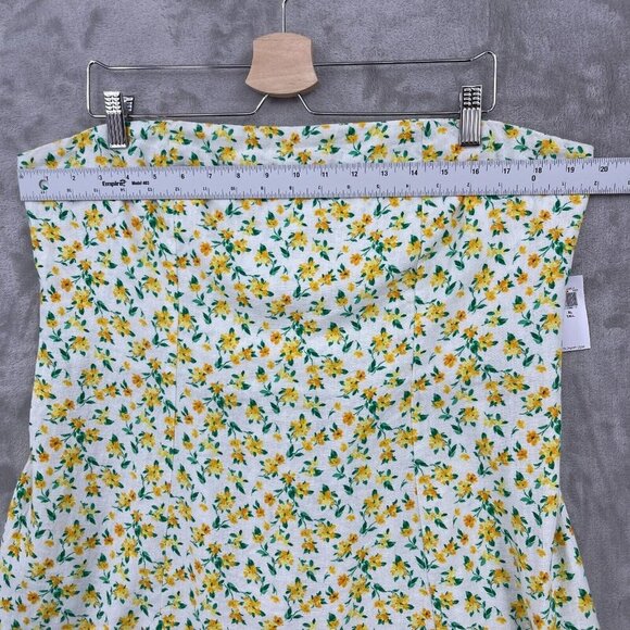 Old Navy Tall Fit & Flare Linen Blend Strapless Mini Dress Floral - Picture 13 of 15